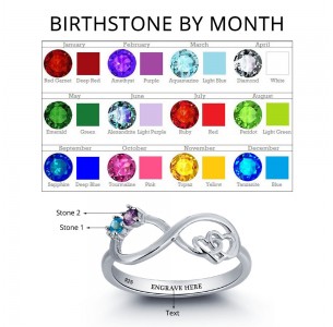 Infinity Birthstone Engraved Ring  JEWJO1783